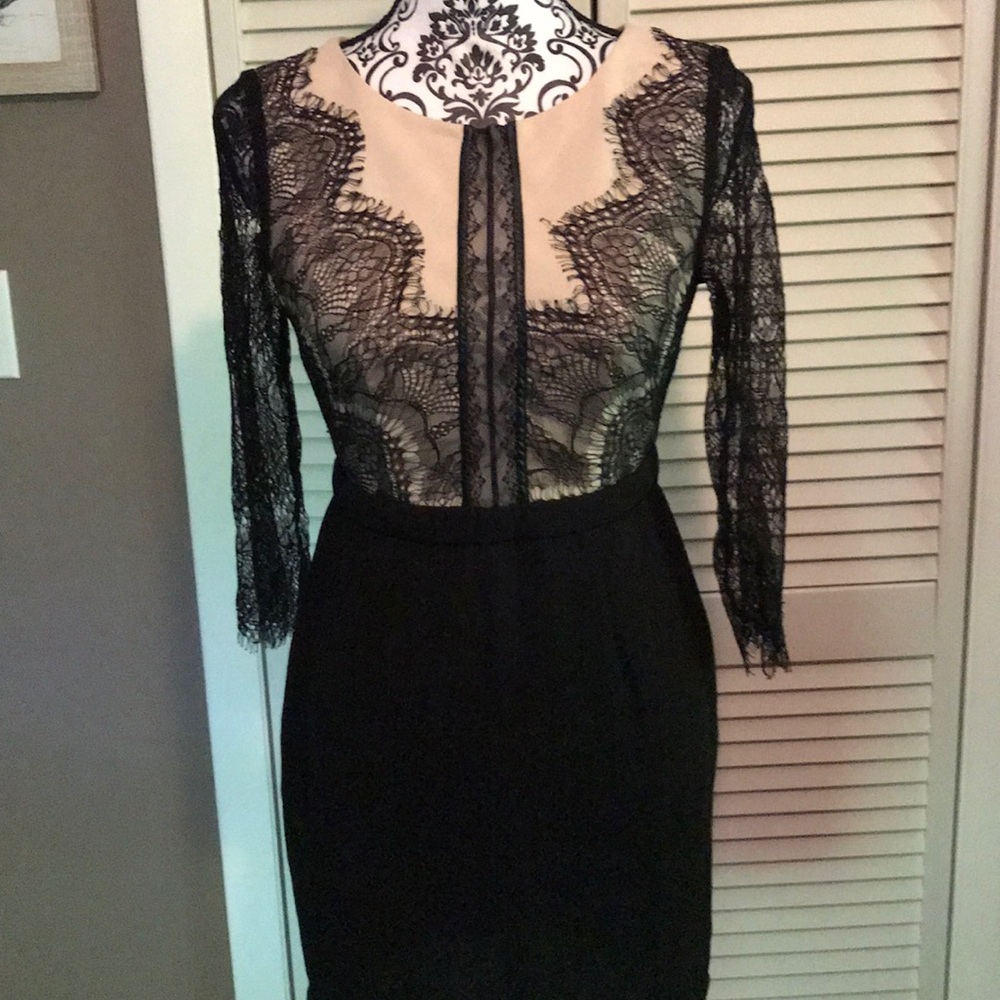 Beautiful Black and Tan Mini Dress